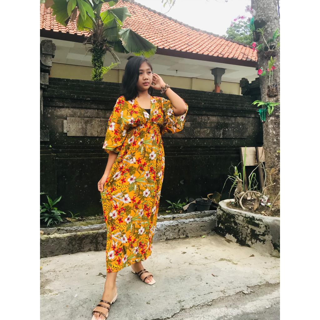 LONG DRESS  KUPU / maxi dress  / GEISHA dress ( pilih motif ) khas bali