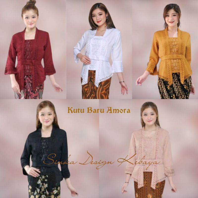 Atasan Blouse Kebaya Kutu Baru Katun Laser Import Lengan 3/4 Encim  Wanita