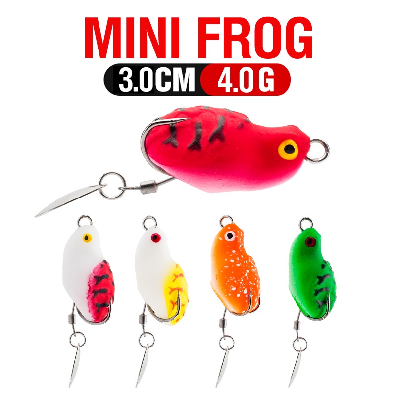 Umpan Pancing Soft Bait Bentuk Katak Imitasi Ukuran 3cm / 4g 5 Warna