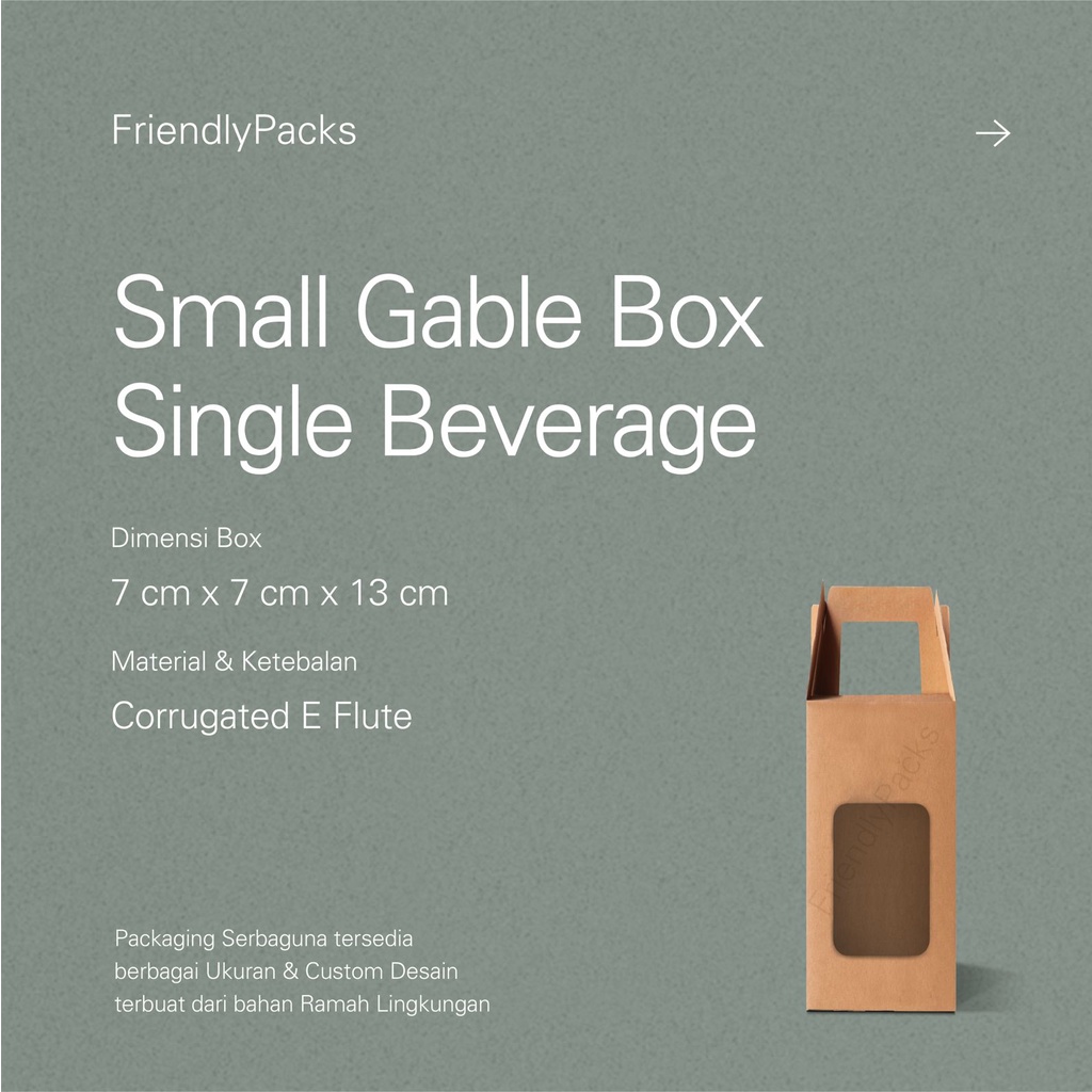 

Gable Box Single Beverage / Kemasan Botol / Dus Jinjing