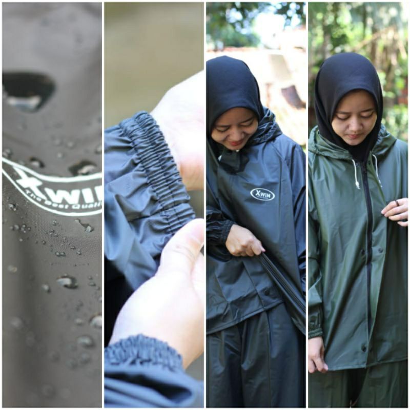 RainCoat,Jas Hujan Mantel Setelan Jaket Celana Pria wanita Tebal Elastis Antiair Murah