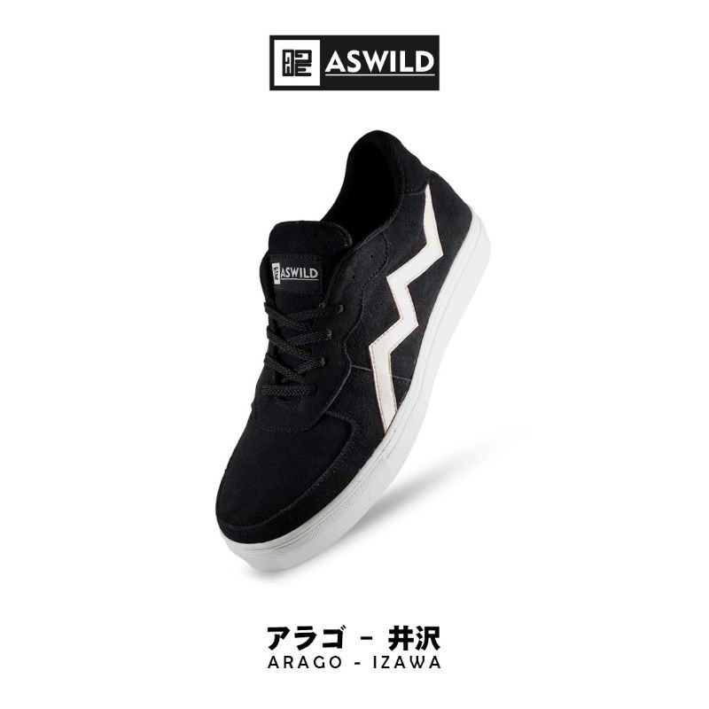 Aswild Store - Izawa Black List White Suede Premium