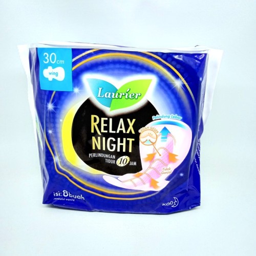 LAURIER RELAX NIGHT WINGS 30 CM ISI 8 PADS