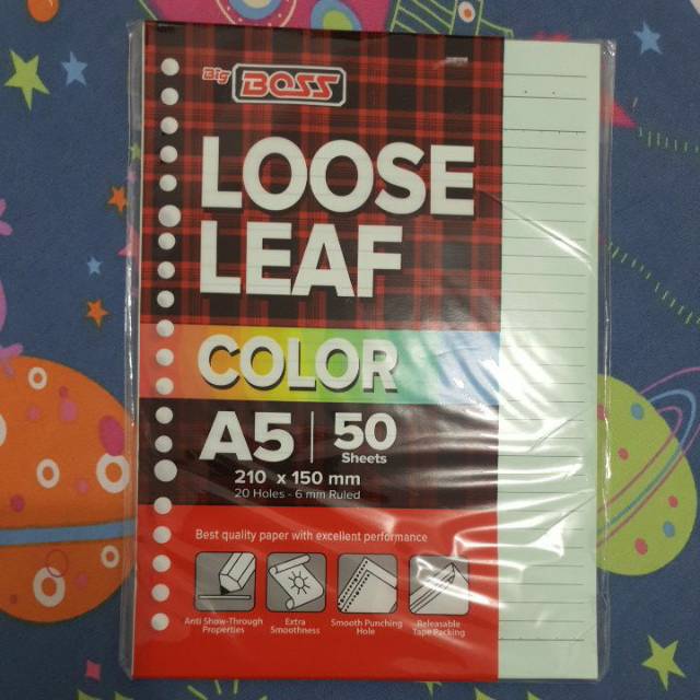 

Loose leaf bergaris berwarna A5 50