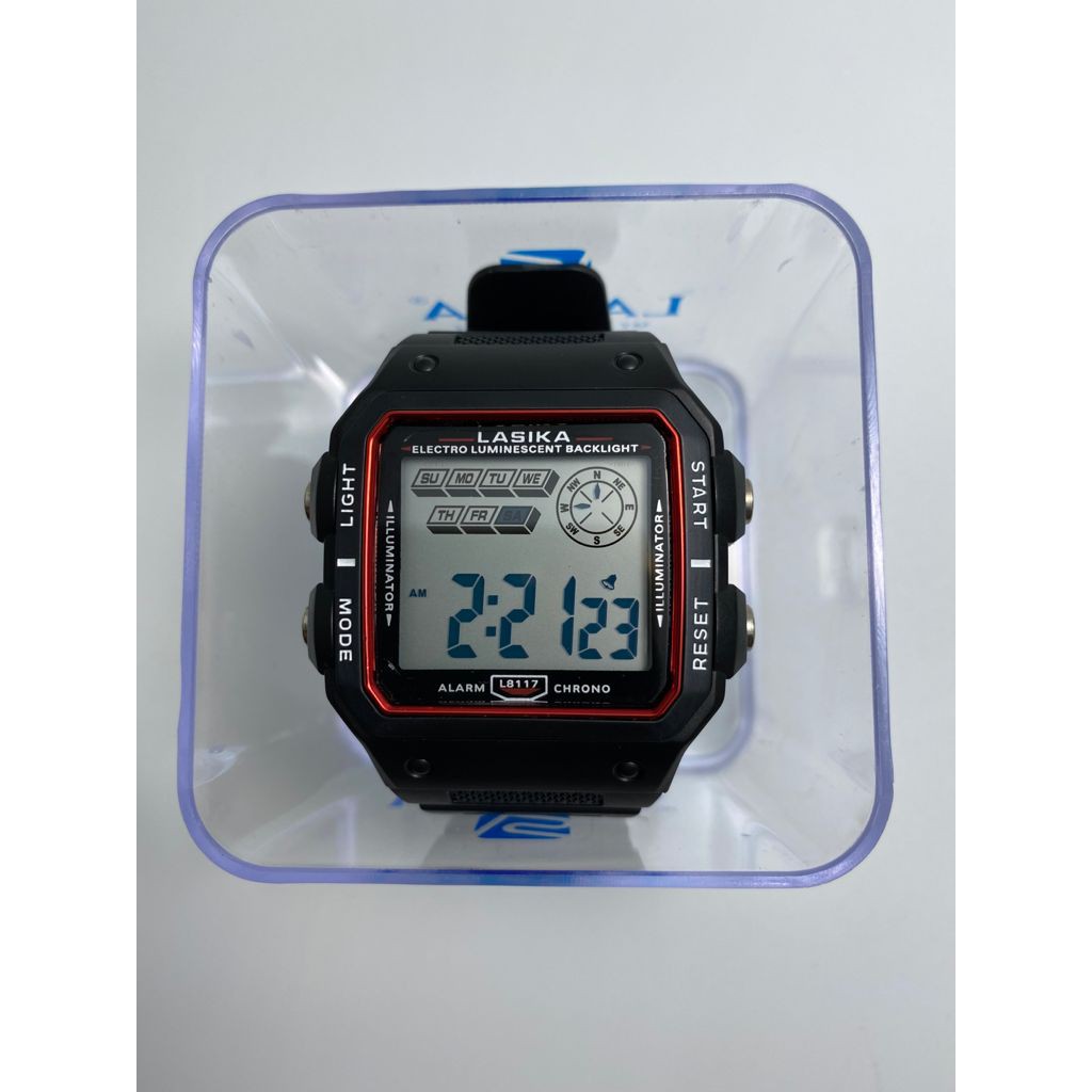 Jam tangan digital lasika Anak Remaja water resistant L8117 seri hitam