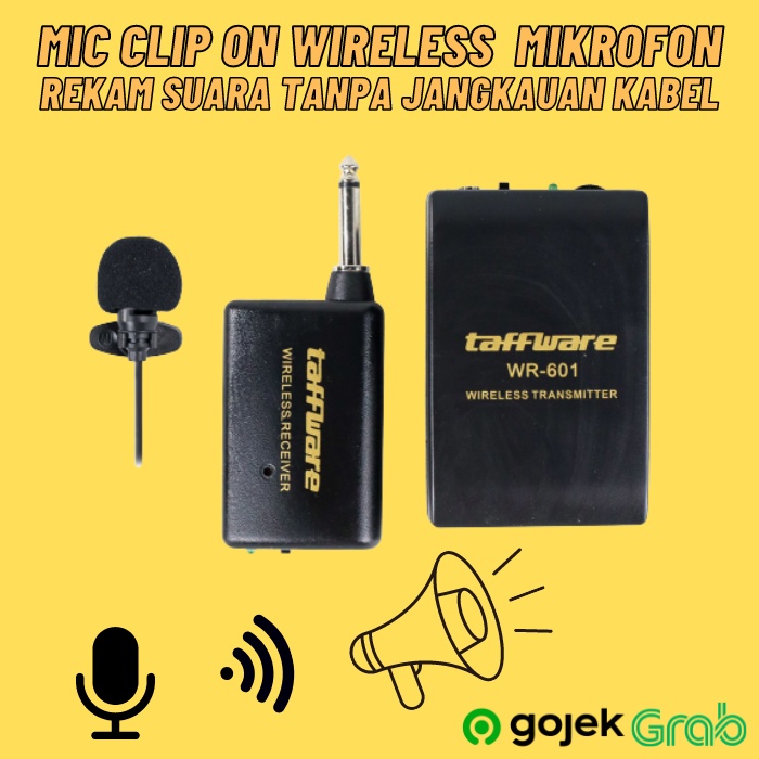 Mic Clip On Wireless Microphone Kancing Wireles FM Transmitter & Receiver Professional Mini Mik Mikr