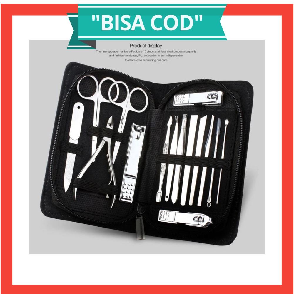 DIOLAN Set Perlengkapan Manicure Pedicure 15 PCS