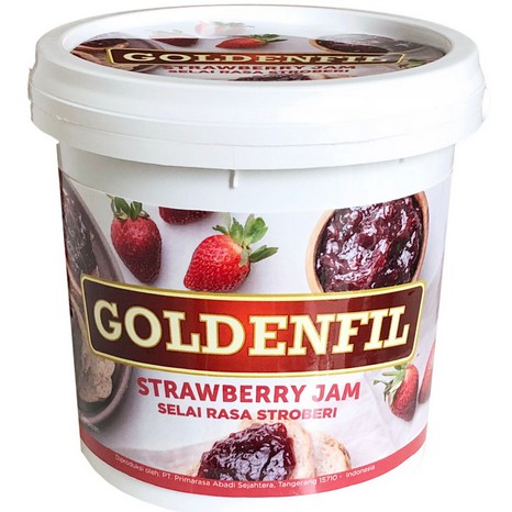 

Goldenfil Jam 1kg( 50% Buah asli) Selai strawberry dan Blueberry