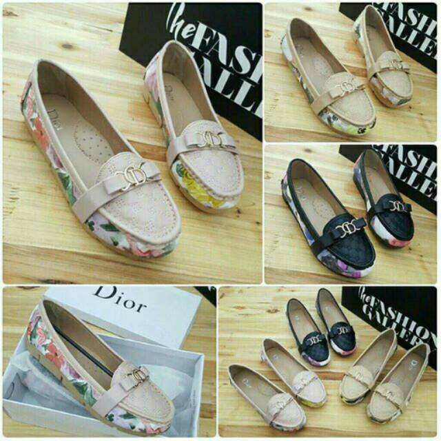 Sepatu Wanita Flat Shoes Dior A107 Semi Premium