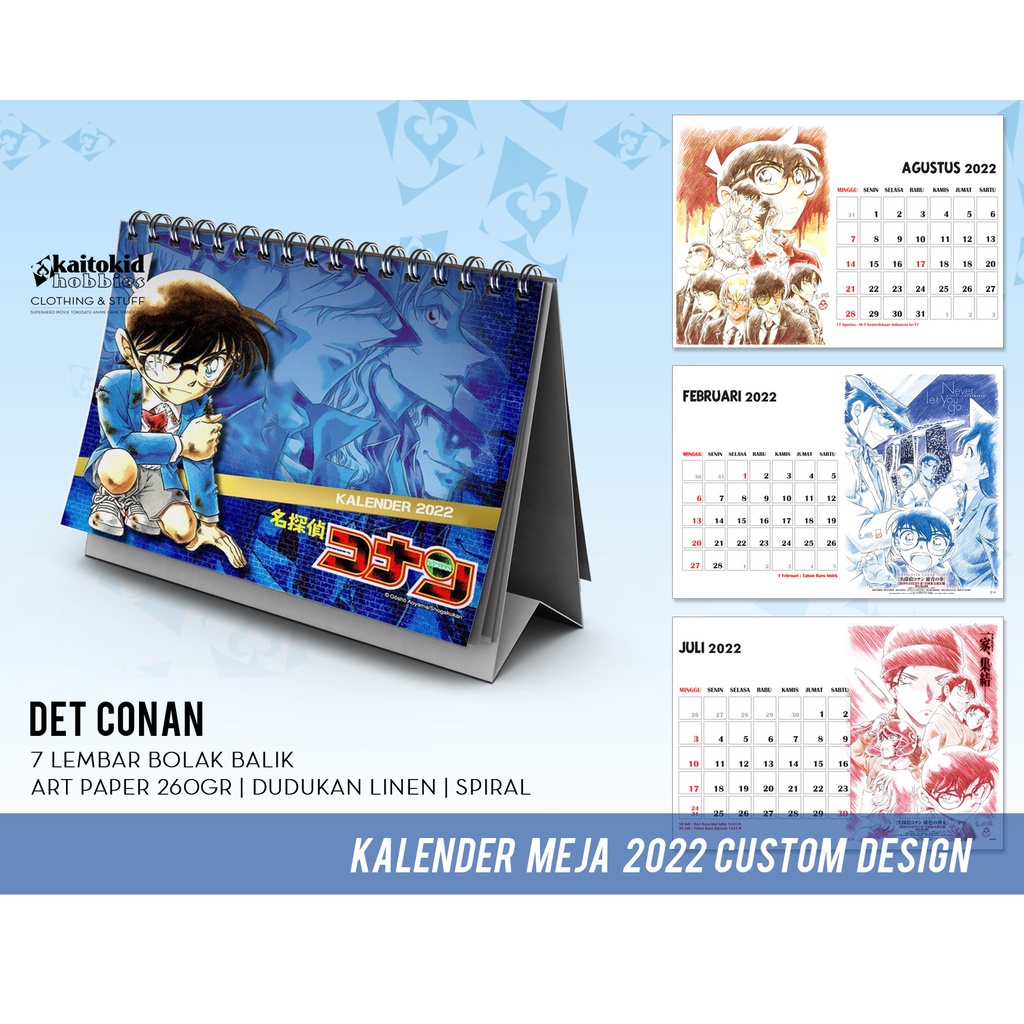

Kalender Meja 2025 DETECTIVE CONAN Anime Calendar bisa custom desain bebas