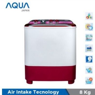 Aqua Mesin Cuci 2 Tabung QW-880XT Pink