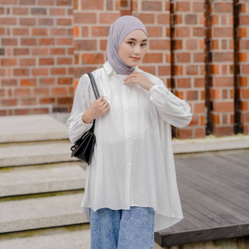 Kemeja Oversize Atasan Wanita Blouse Jumbo Rayon Viscose Fashion Solo Mura