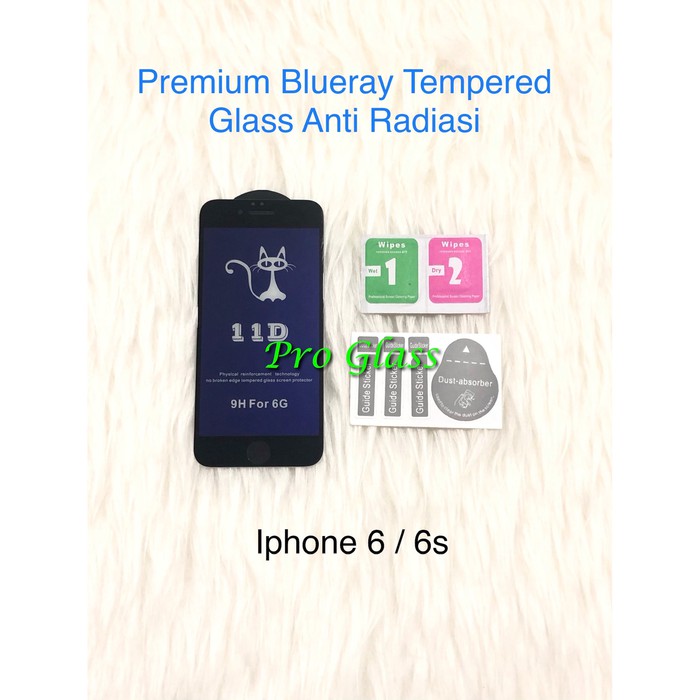 Iphone 6 / 6s / 6+ Anti Blue Ray / Blue Light Radiation Tempered Glass Blueray