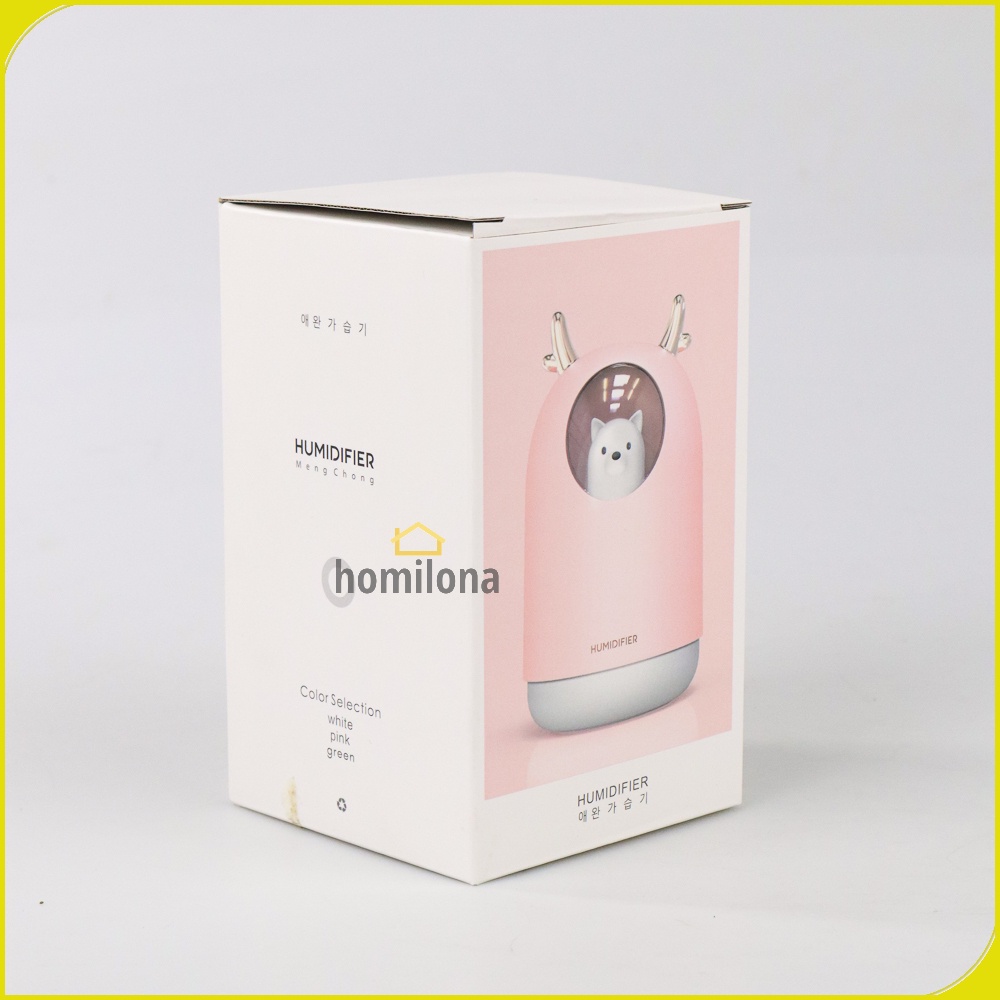 Air Humidifier Ultrasonic Aromatherapy Oil Diffuser RGB Pet Design 300ml Taffware Humi M106 White Pink