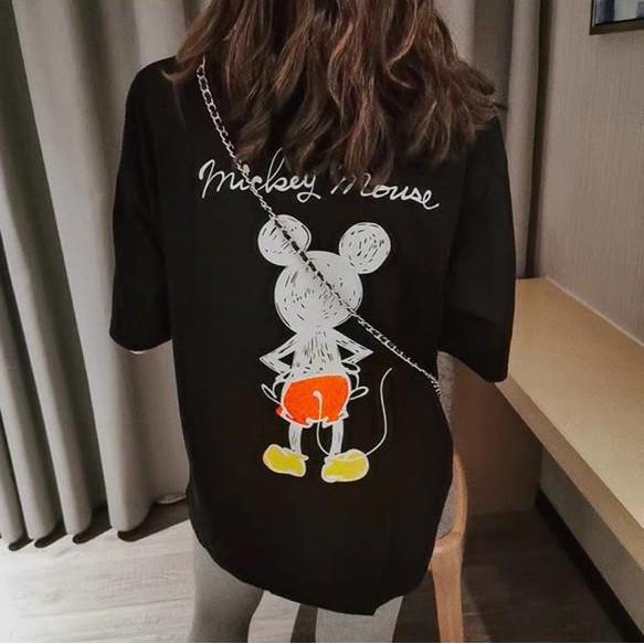 Oversize Tee Tshirt Model Longgar Utk Wanita Motif Mickey Mouse MC023