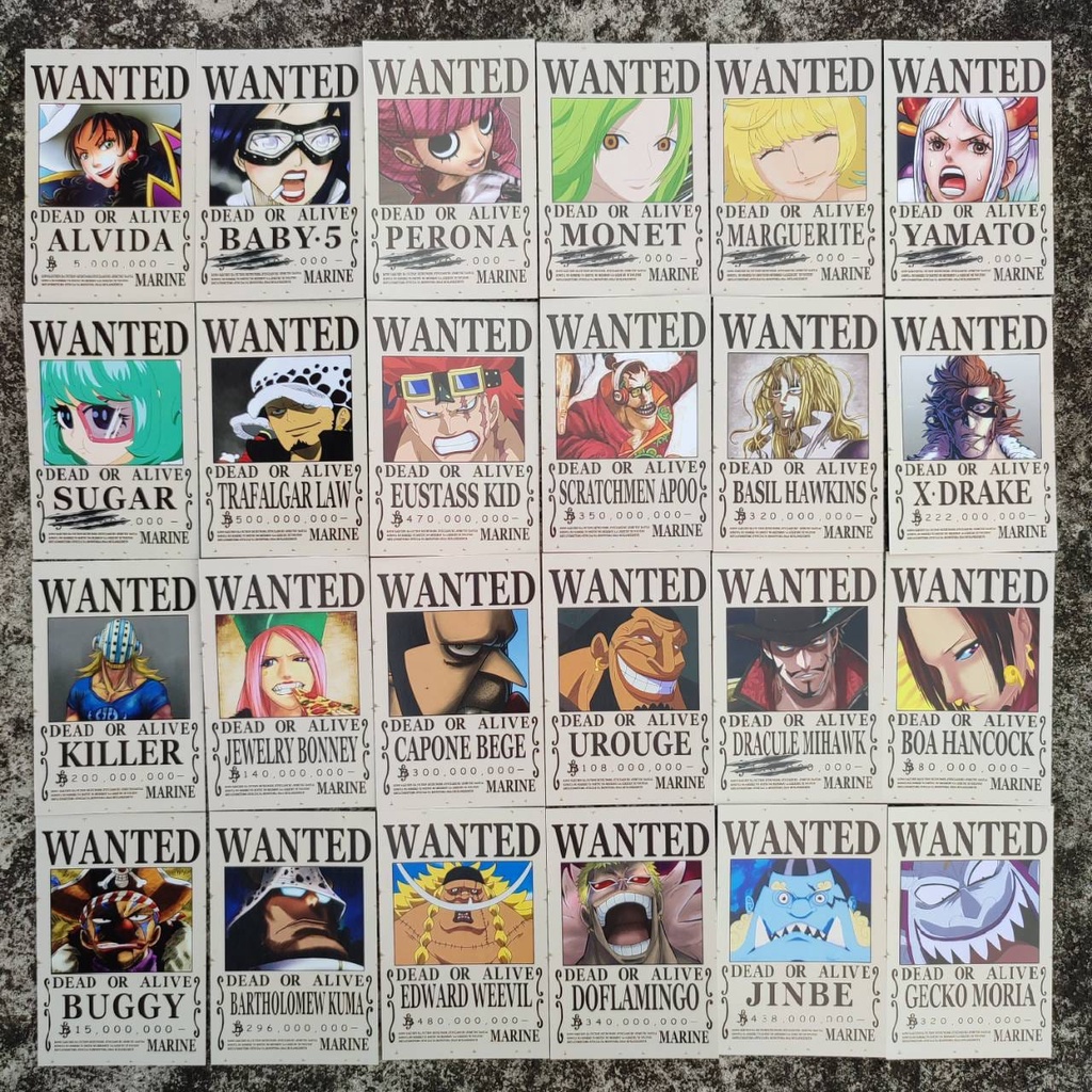 Pola Deco Mini Poster Anime One Piece - Mugiwara Yonkou Shichibukai Luffy Zoro Sanji Chopper Robin Nami Shanks Roger Kaido Shirohige-6