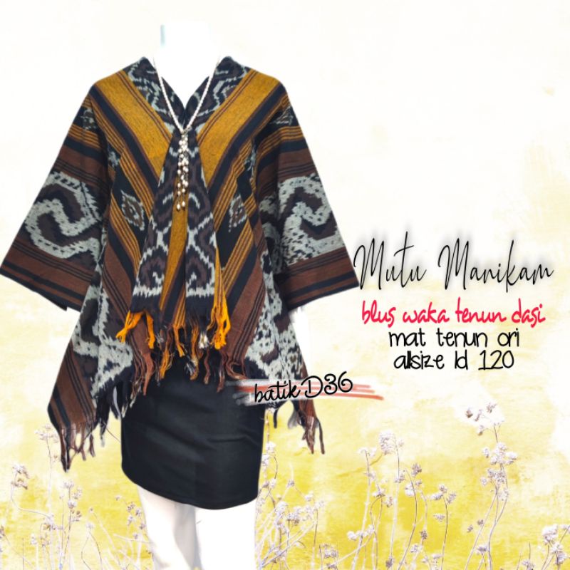 Blus waka tenun ori jumbo blouse crop top dasi baju atasan wanita kerja kasual etnik unik tradisional fashion wanita jepara lombok ikat indonesia bali sumba lurik baron songket nusantara modis besar big size lurik batak modis cewek ibu remaja ethnic-C