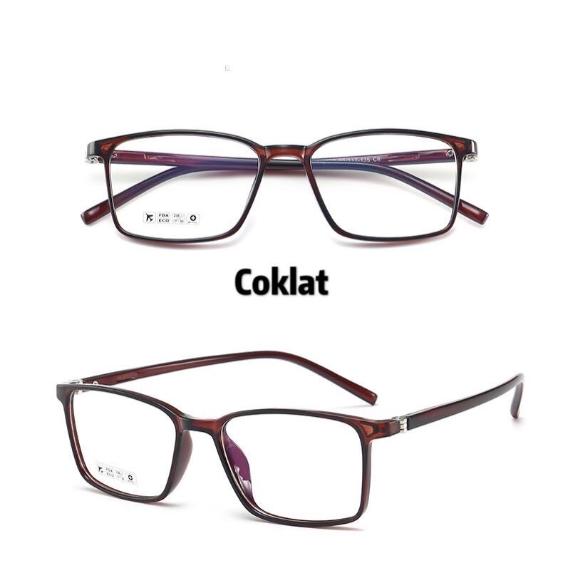 Kacamata Anti Radiasi/Kacamata Wanita&Pria Anti Radiasi/Kacamata Import-Ka-10 Coklat