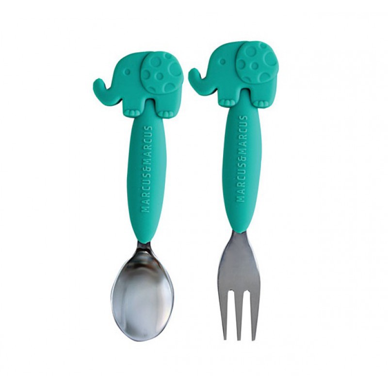 Marcus &amp; Marcus Spoon &amp; Fork Set - Elephant Green