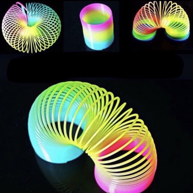 Mainan Kreatif Yoyo Per Slinky Rainbow Magic Spring Yoyo Cincin Besar