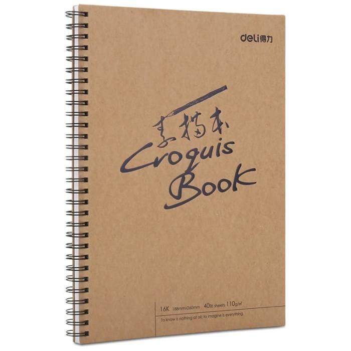 

Deli Sketch book B5 40 lembar kraft paper vertikal 73601 Berkualitas