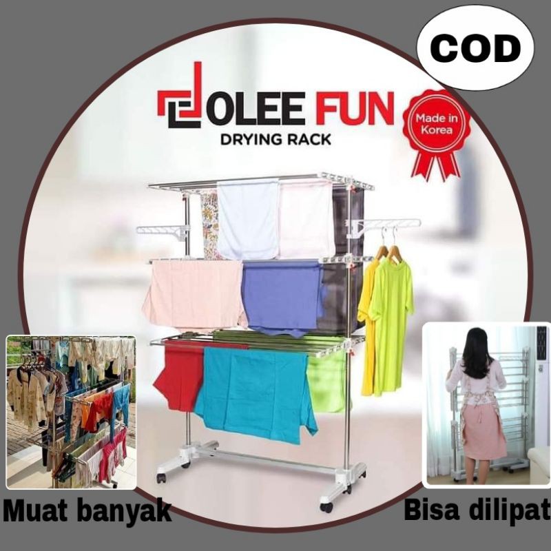 Jemuran baju lipat praktis stainless steel perabot rumah Jemuran baju lipat praktis stainless steel perabot rumah