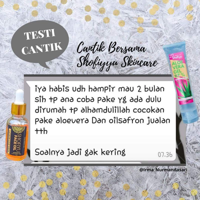 ALOEGEL / ALOEVERA SHOOTING GEL BY SHOFIYU ( melembabkan kulit / mengobati jerawat / mengatasi rambut rusak,patah,rontok ) Javahills mumtaz