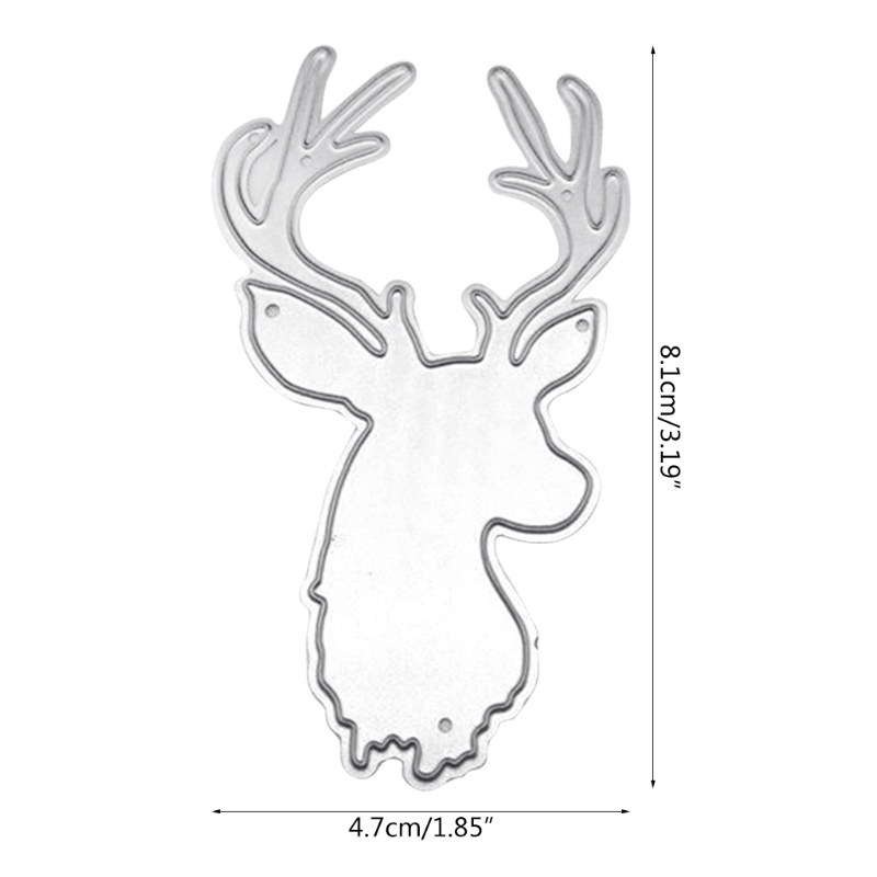 Stensil Cutting Dies Bahan Logam Desain Rusa Natal Untuk Scrapbook Album Foto Kartu Ucapan