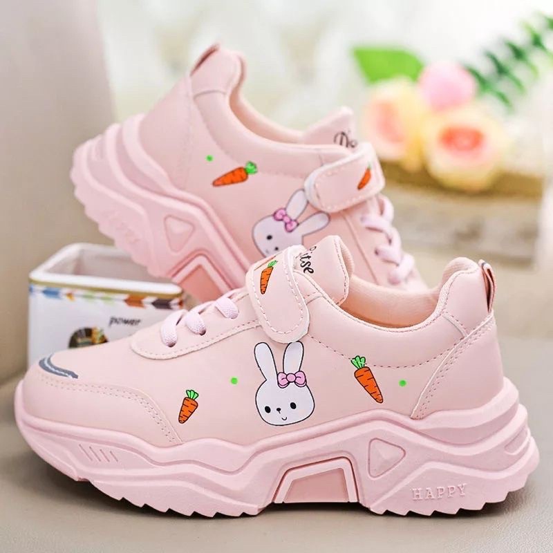 sepatu sneaker anak perempuan kelinci pink