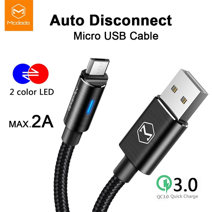 ORIGINAL. Mcdodo Auto Disconnect Cable Micro Usb Kabel Data Auto Smart Charging