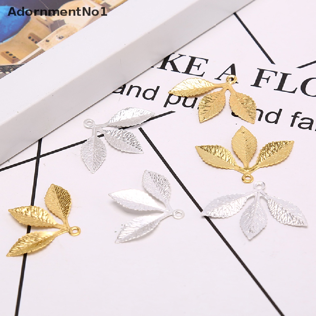 (AdornmentNo1) 50pcs / set Konektor Bentuk Daun Bahan Metal Gaya Vintage Untuk Kerajinan Tangan DIY