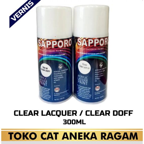 Cat Semprot Sapporo Spray Clear Lacquer 7540 Clear Doff Cat Semprot Sapporo Spray Clear Lacquer 7540 Clear Doff