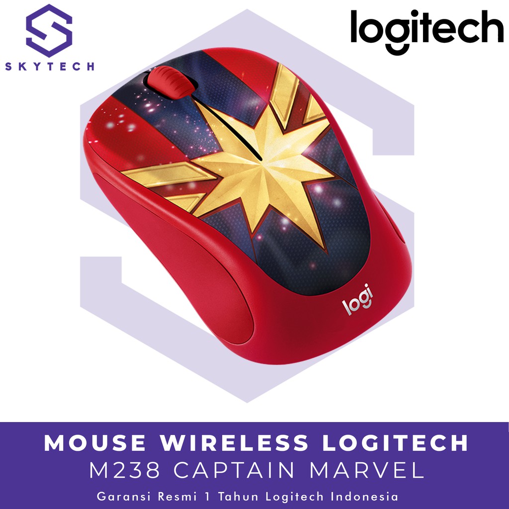 MOUSE WIRELESS M238 CAPTAIN MARVEL ORIGINAL GARANSI RESMI