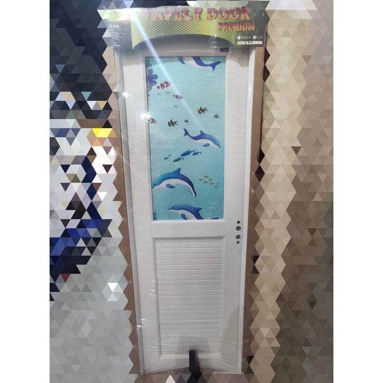 PINTU PVC TEBAL KAMAR MANDI IMPORT VAPELY L33 1/2 KACA
