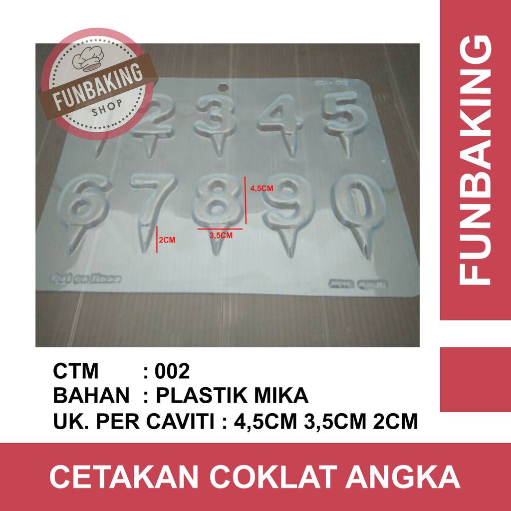 

FunBaking - Cetakan Coklat Mika Angka Number Tusuk