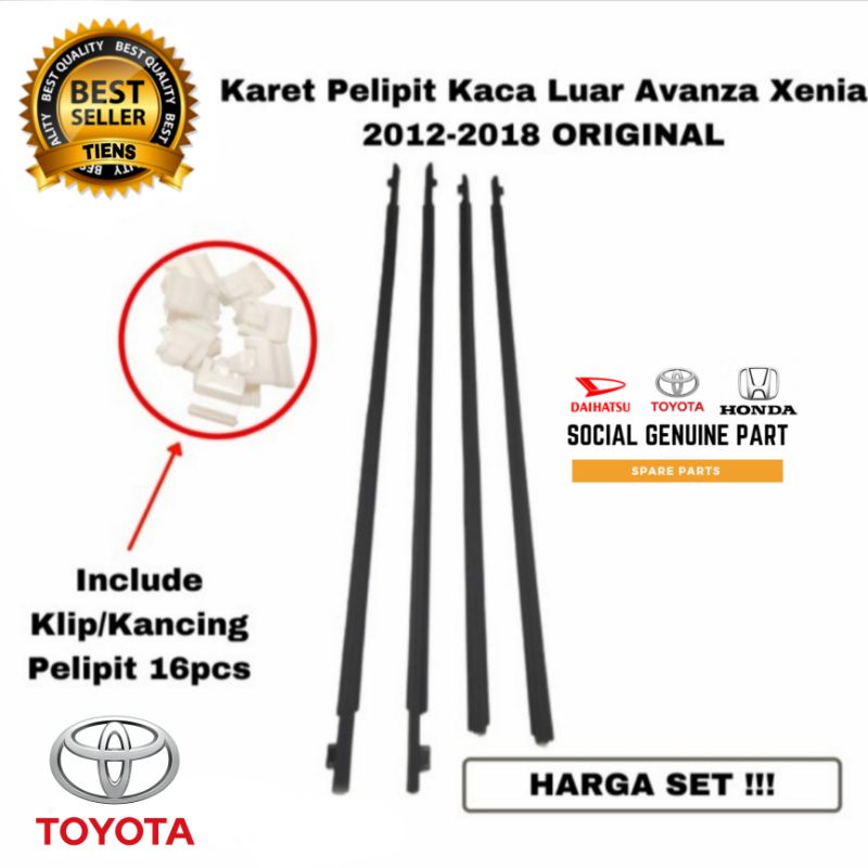 Karet pelipit list lis kaca wheater strip all new avanza xenia 2012-2019 original