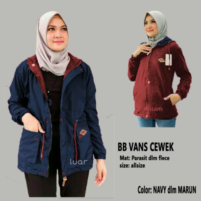 Jaket wanita / jaket bolak balik / jaket parka / jaket bb vans