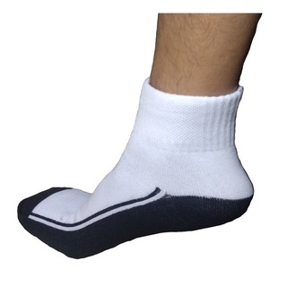 kaos kaki pendek putih telapak hitam (6pasang)