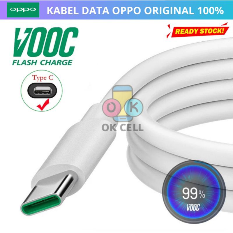 Kabel Data Oppo Type C Fast Charging - Kabeldata Casan Oppo USB Tipe C Super Vooc Original