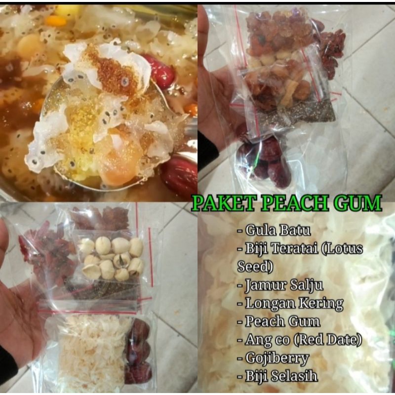 

Paket Peach Gum / Minuman Tradisional / Minuman Kesehatan / Peach Gum Triple Collagen Dessert