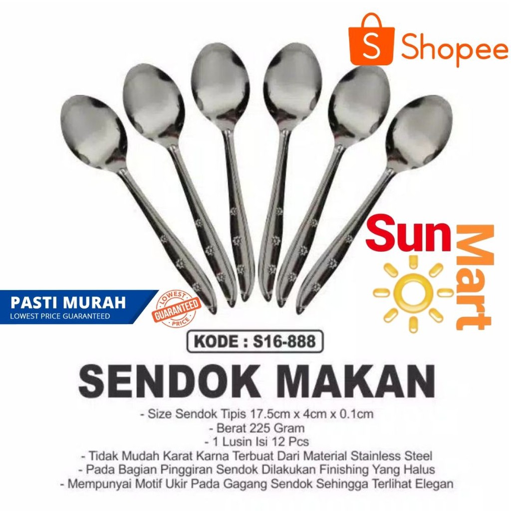 Sendok makan blossom isi 12 pcs bahan stainess steel