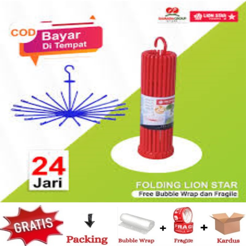 Lion Star Folding Hanger 30 stiK / Gantungan Jemuran baju kapstok Lionstar / biasa SAMPE 20 STIK