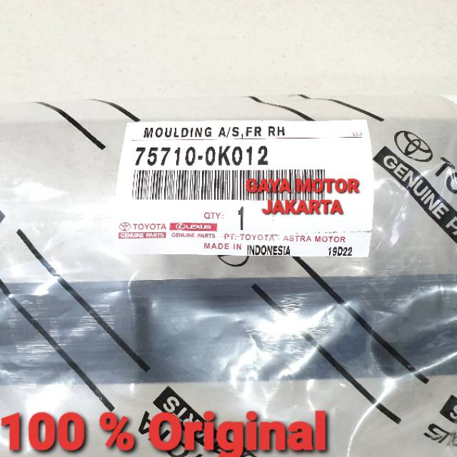 Karet Pelipit Kaca Pintu Luar Depan Kanan Innova 75710-0K012