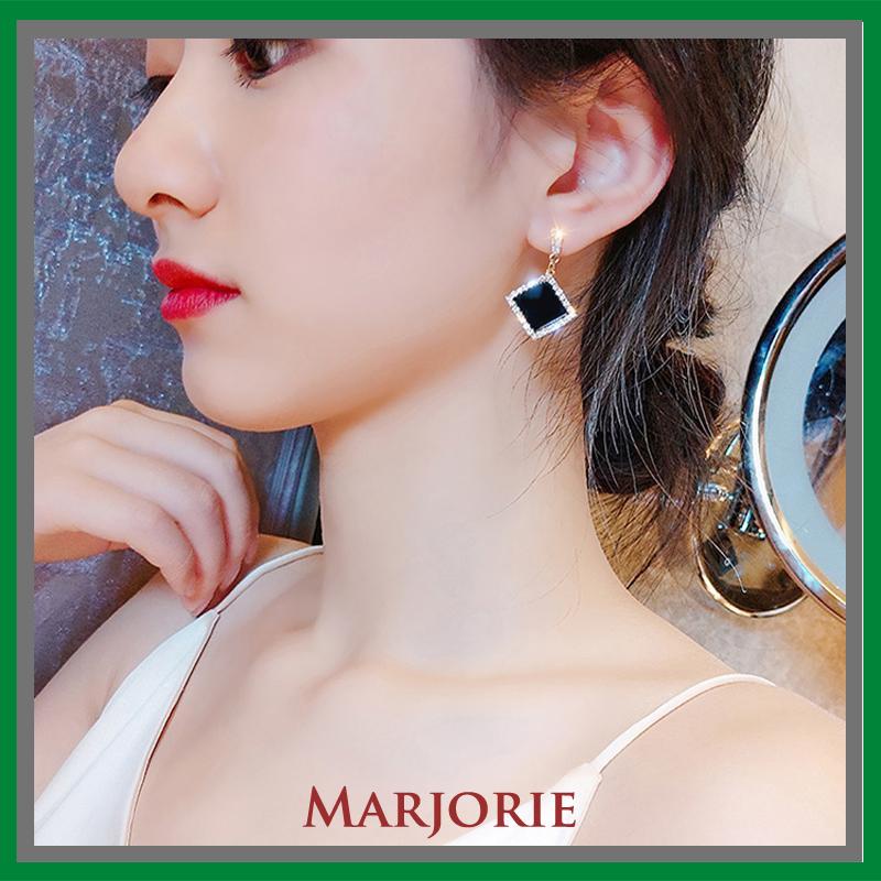 S925 Silver Needle Earrings Temperamen Fashion Kepribadian Anting Geometris Anting Wanita-MJD