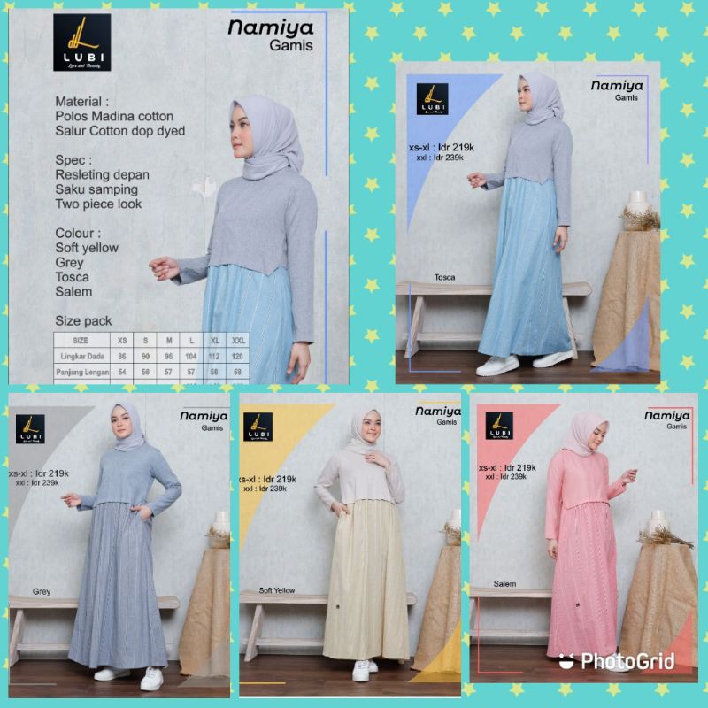 namiya gamis grey booking mba anik