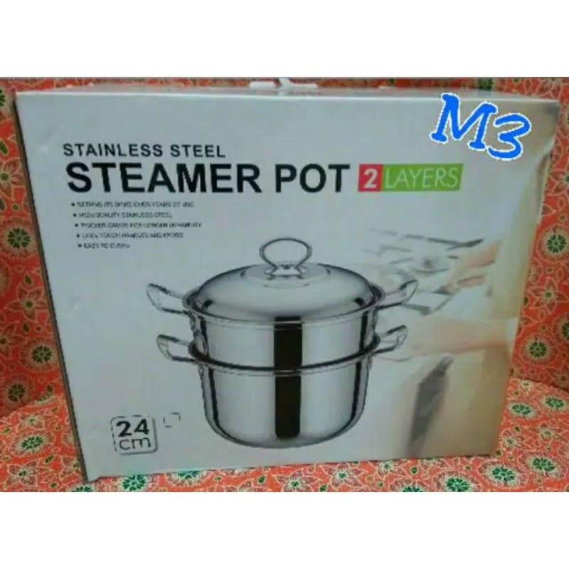 panci steamer susun 2 vavinci  24 cm