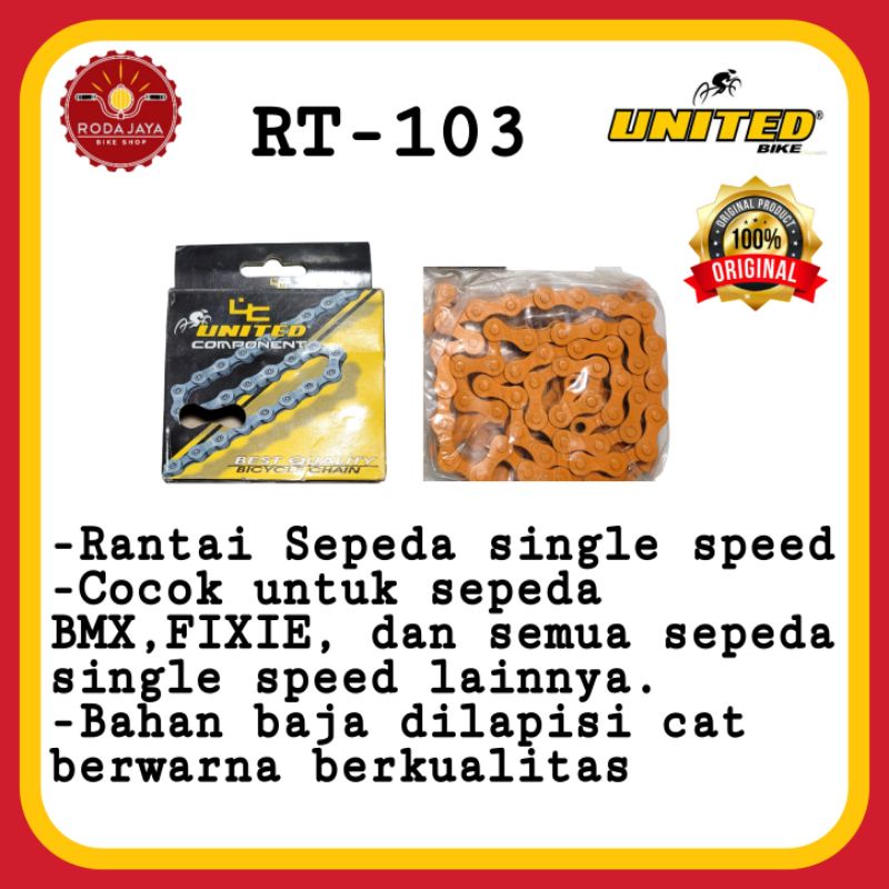 United Rantai Sepeda Single Speed BMX Fixie Warna Beragam