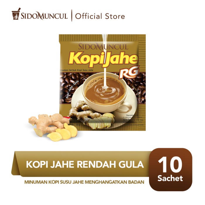 

201ggffg Sido Muncul Minuman Kopi Jahe Rendah Gula 10'S - Menghangatkan Badan Ds20X11