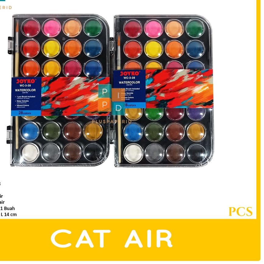 

D94♖ JOYKO - Cat Air Watercolor WC-3 28 Warna - Set Harga Terjangkau
