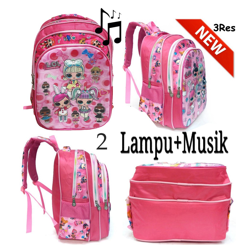 PROMO ANAK SEKOLAH CUCI GUDANG Tas Ransel SD Anak Perempuan Cantik 5D Timbul Hologram Import LAMPU DAN NO LAMPU